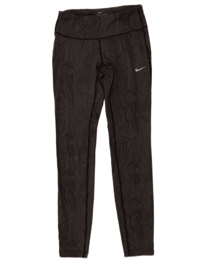 Женские леггинсы NIKE Dri Fit UK 6 XS, серые в тонкую полоску