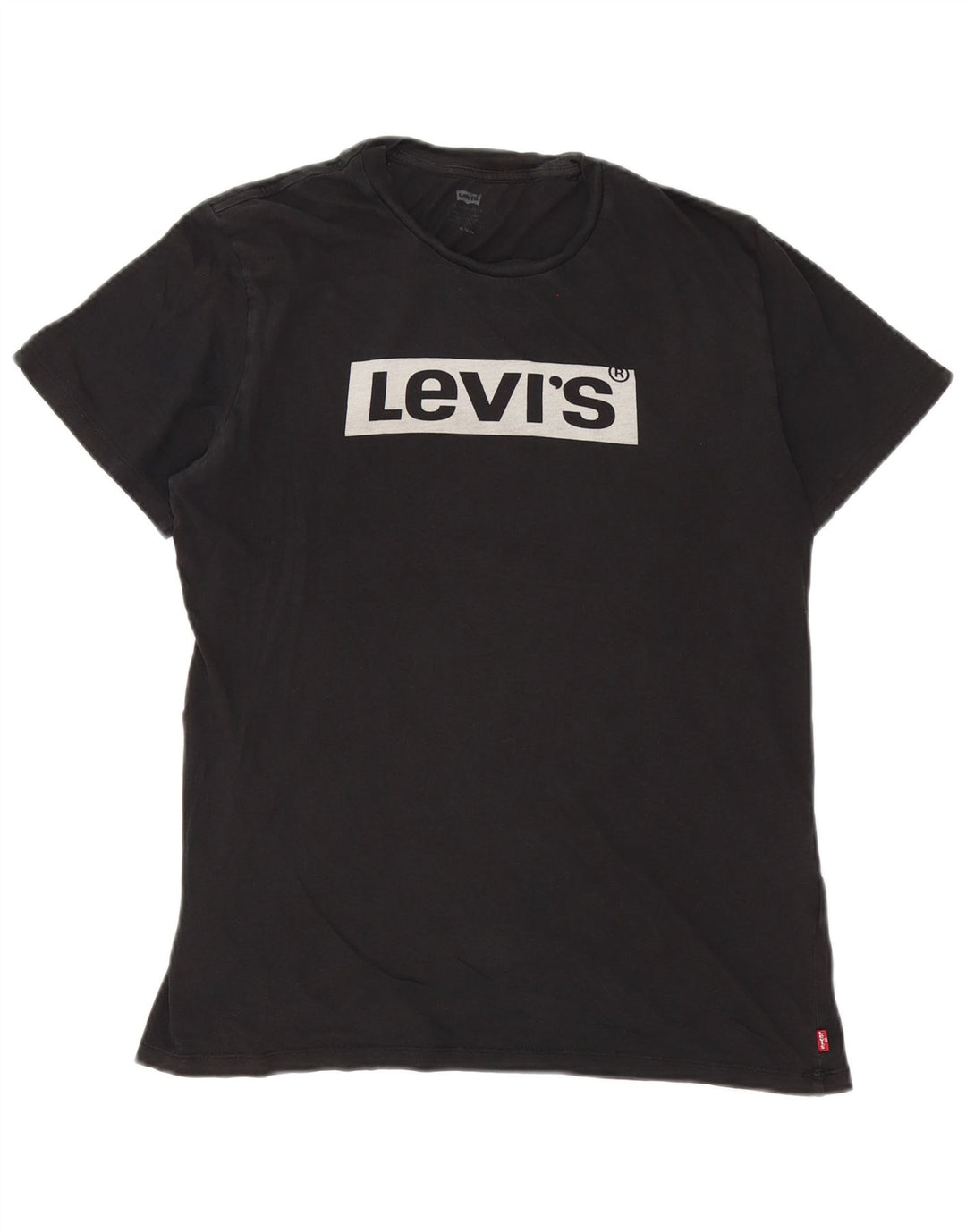 Мужская футболка с рисунком Levi's, верх среднего размера, черный хлопок, хлопок