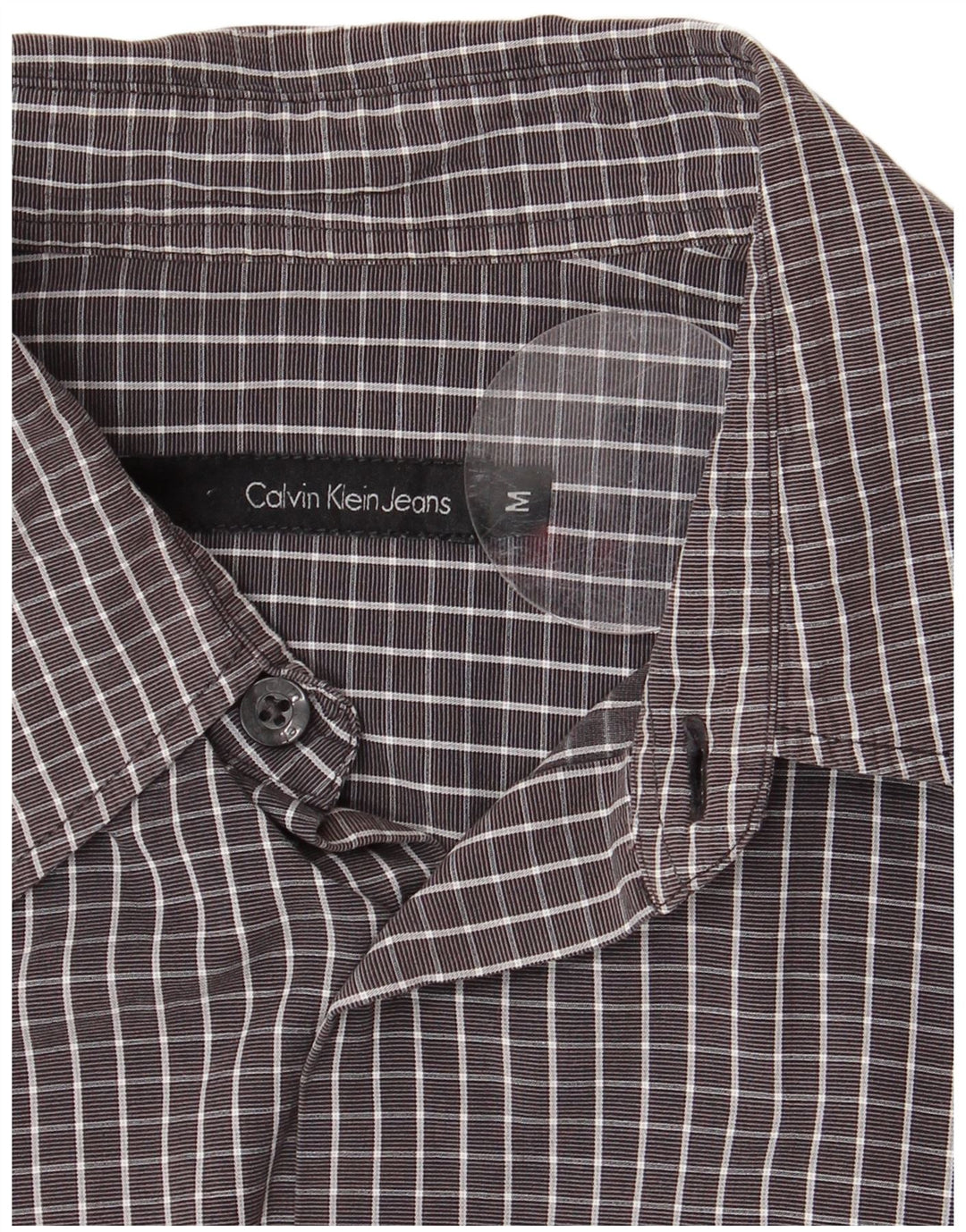 CALVIN KLEIN JEANS Мужская рубашка среднего серого цвета в клетку