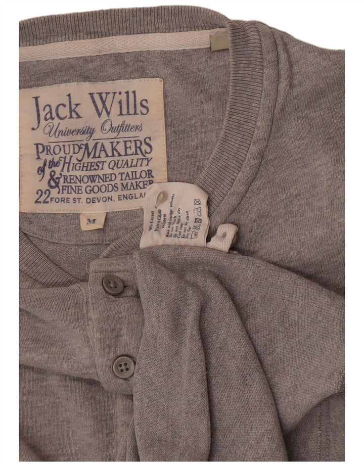Мужской топ Jack Wills с длинным рукавом, средний серый хлопок