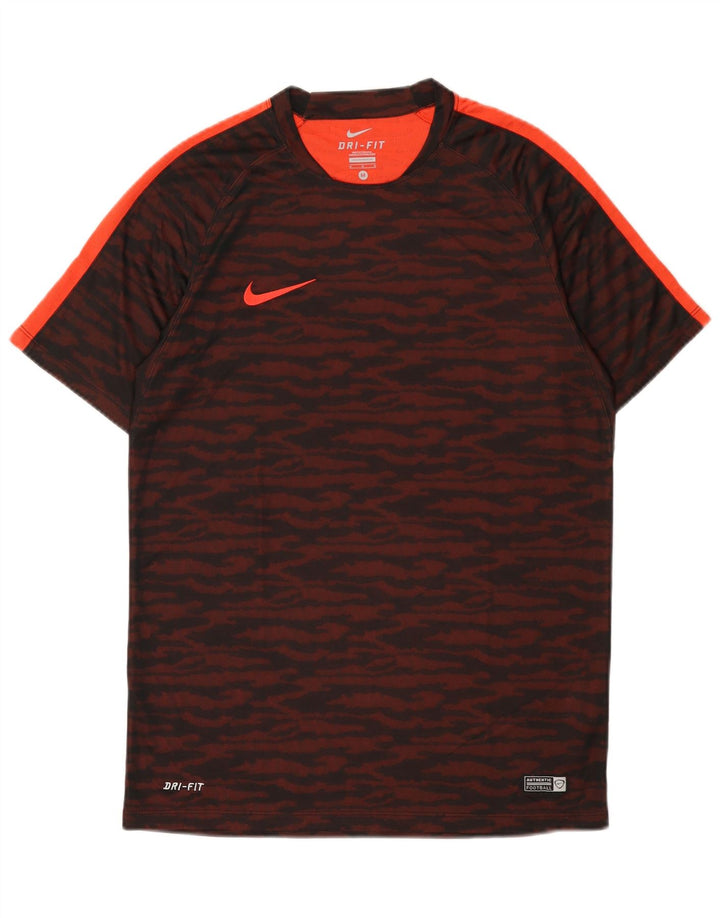 Мужская футболка Nike Dri Fit, средний бордовый цвет с животным принтом, полиэстер