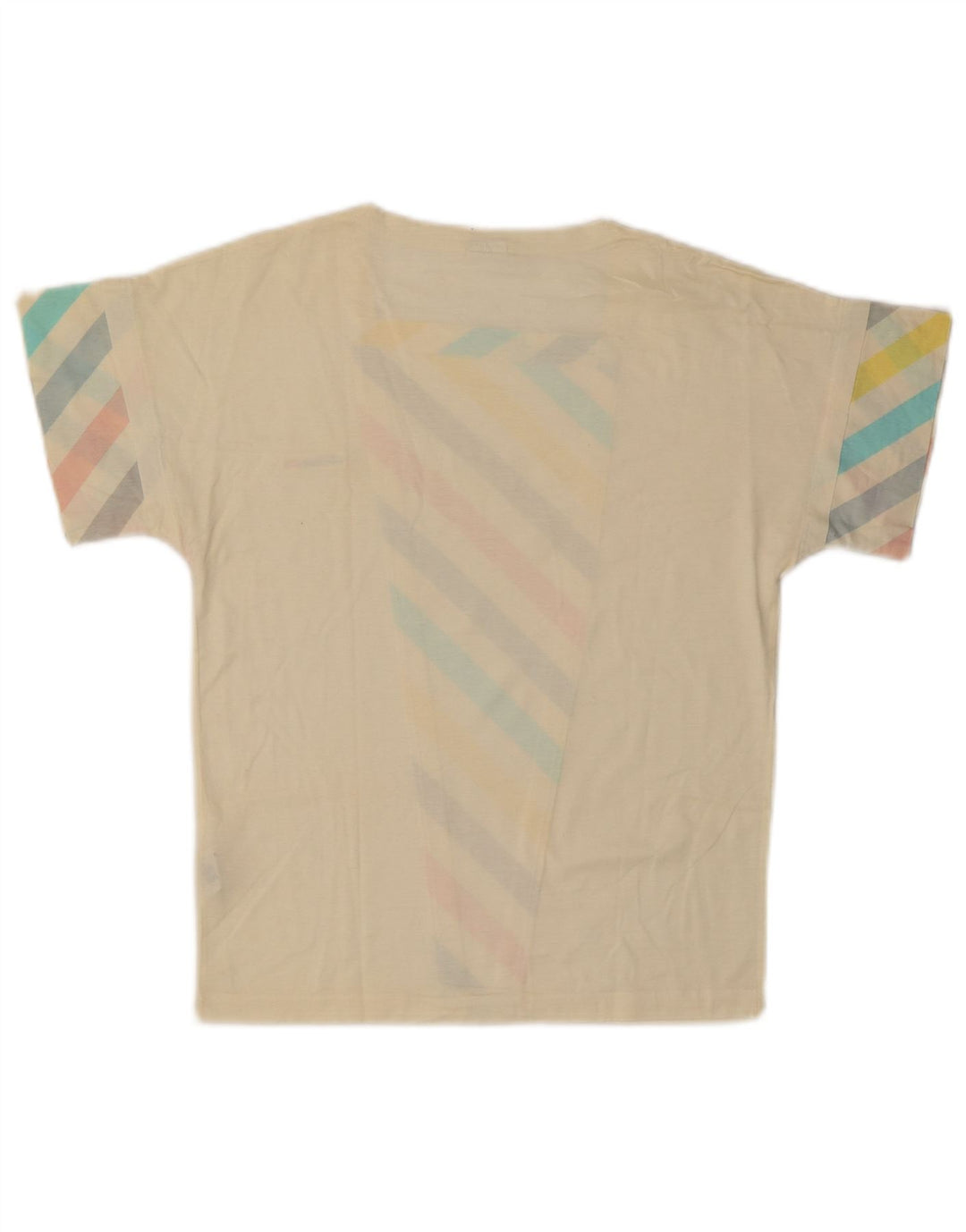 Женская футболка Ellesse Top UK 12 Medium Off White Striped Cotton