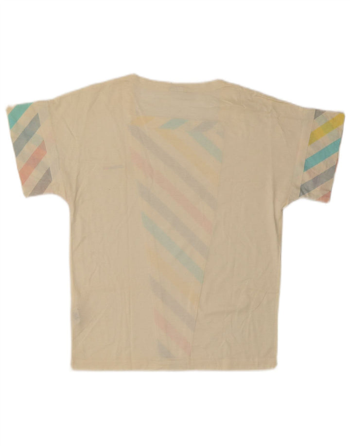 Женская футболка Ellesse Top UK 12 Medium Off White Striped Cotton