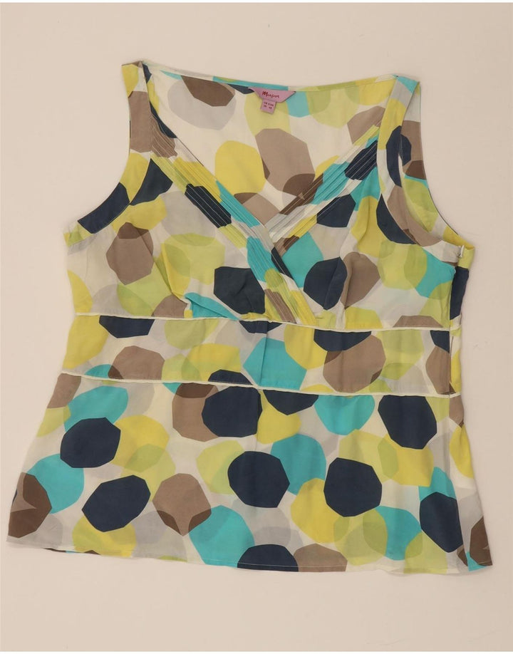 MONSOON Womens Sleeveless Blouse Top UK 20 2XL Multicoloured Geometric Vintage Monsoon and Second-Hand Monsoon from Messina Hembry 