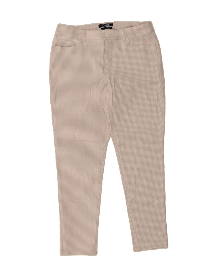 CHAPS Womens Casual Trousers US 8 Medium W30 L27 Purple Houndstooth Vintage Chaps and Second-Hand Chaps from Messina Hembry 