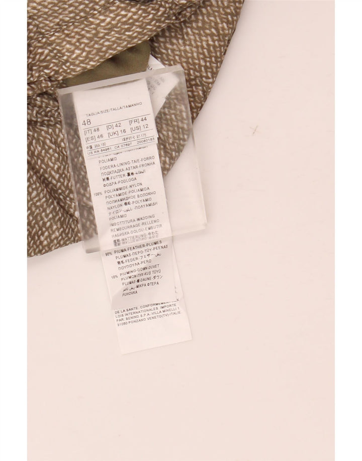 Женская двусторонняя стеганая куртка Benetton UK 16, большой зеленый полиамид