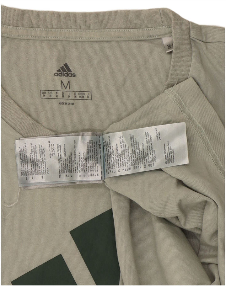 Мужская футболка Adidas с рисунком, средний цвет, хаки, хлопок