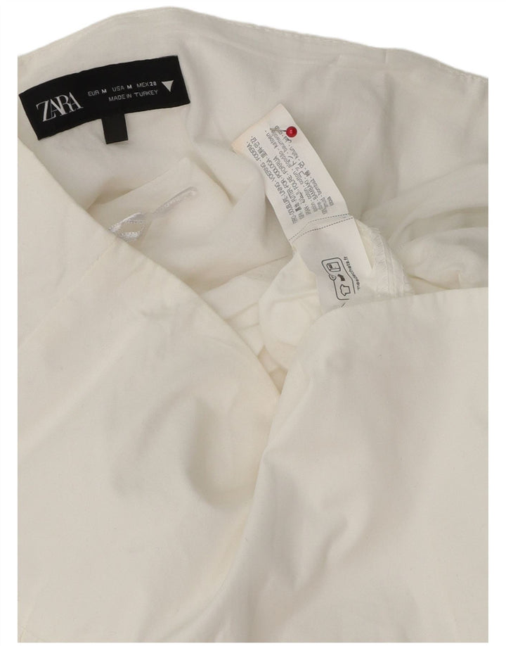 Женская мини-юбка с рюшами Zara Medium W30, белый хлопок