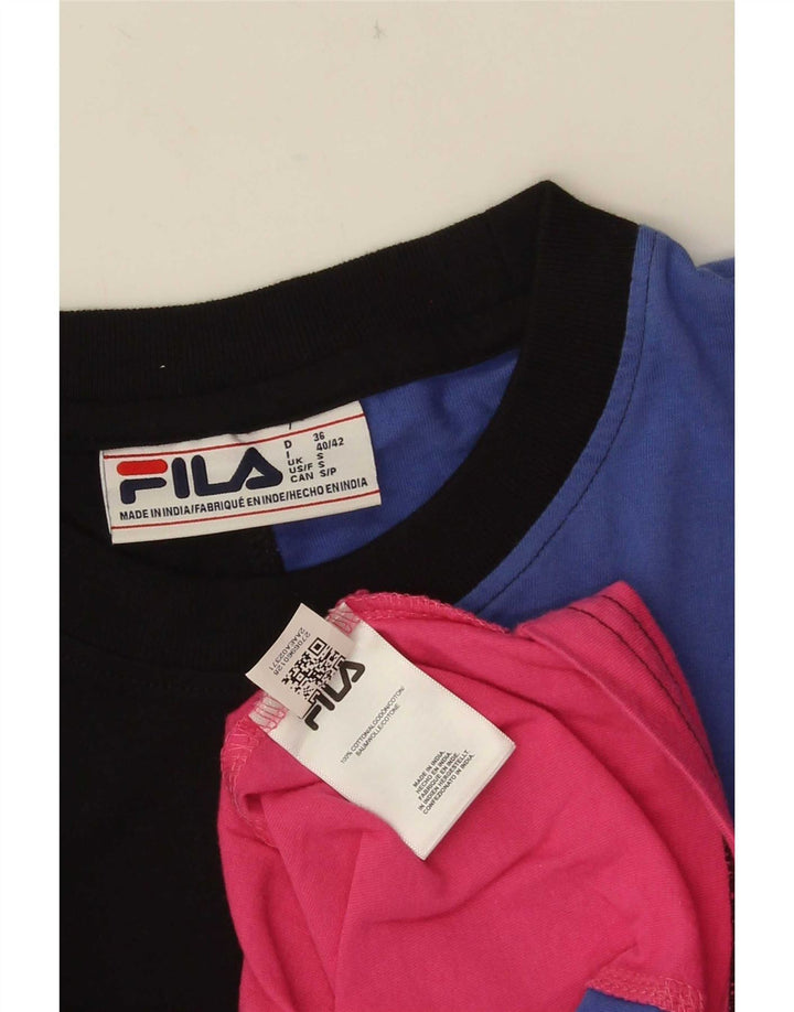Мужская футболка Fila с графическим рисунком, маленький разноцветный хлопок с цветными блоками