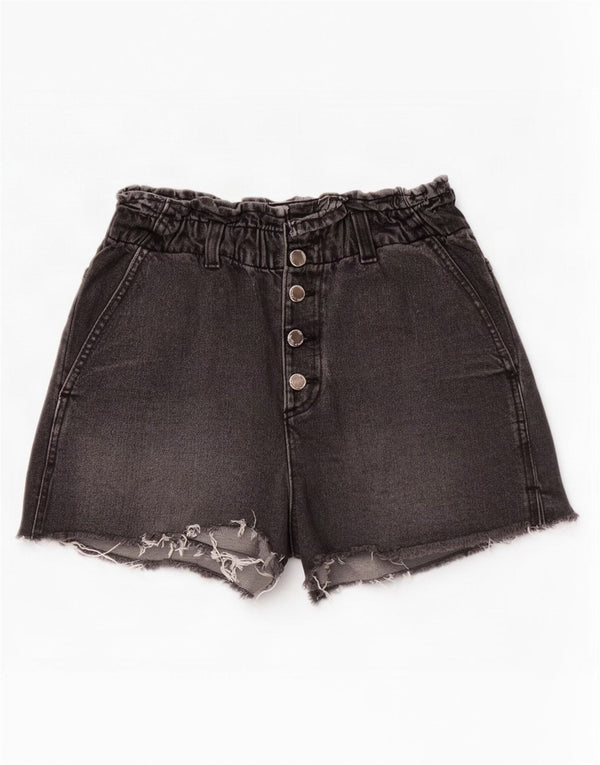 Женские джинсовые шорты с высокой талией Zara EU 38, маленькие, W28, серые, хлопок