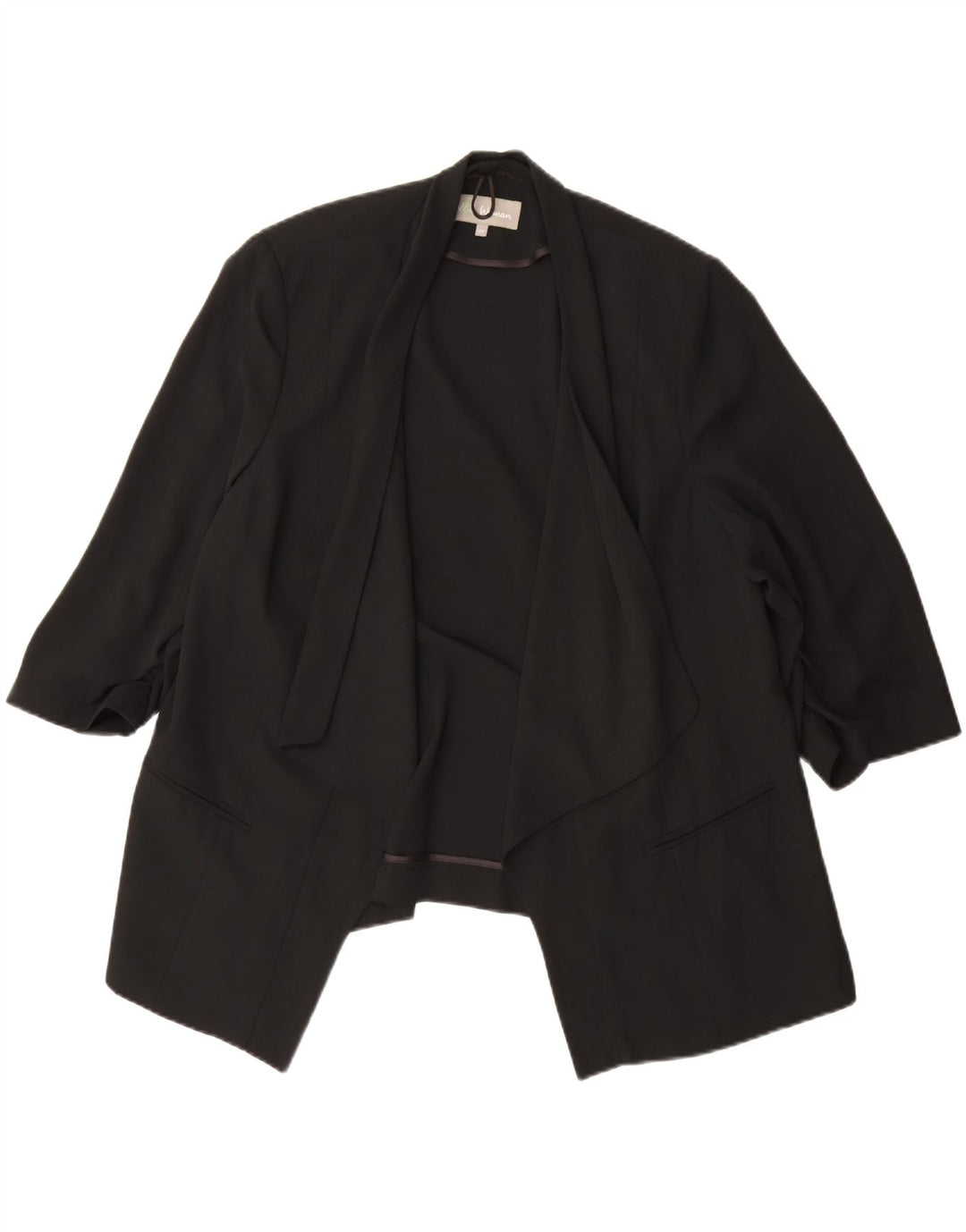 Женский открытый пиджак с рукавами 3/4 Marks & Spencer UK 20 2XL, черный