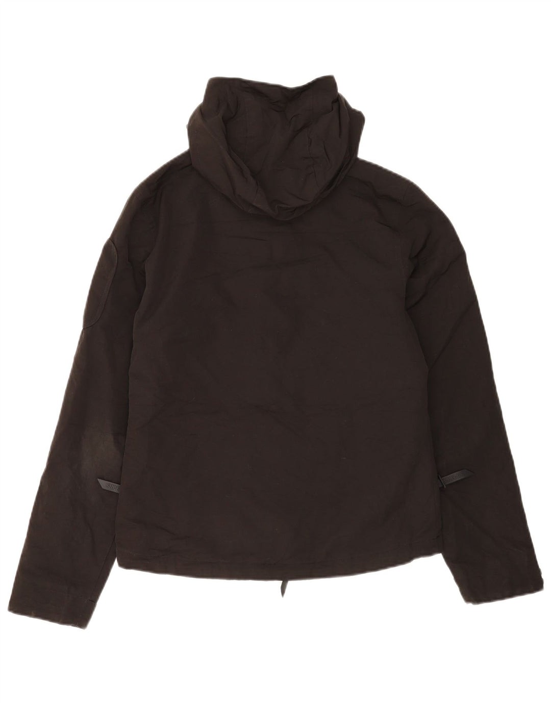 Женская дождевик с капюшоном Superdry UK 8, маленький, черный, полиэстер