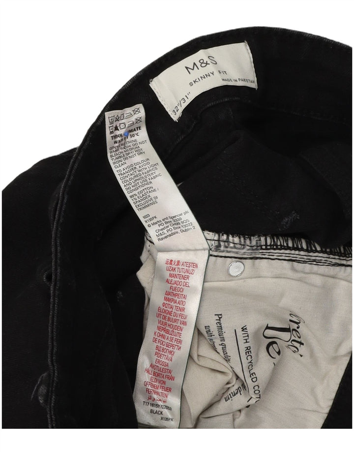Мужские джинсы скинни Marks & Spencer W32 L31, черный хлопок