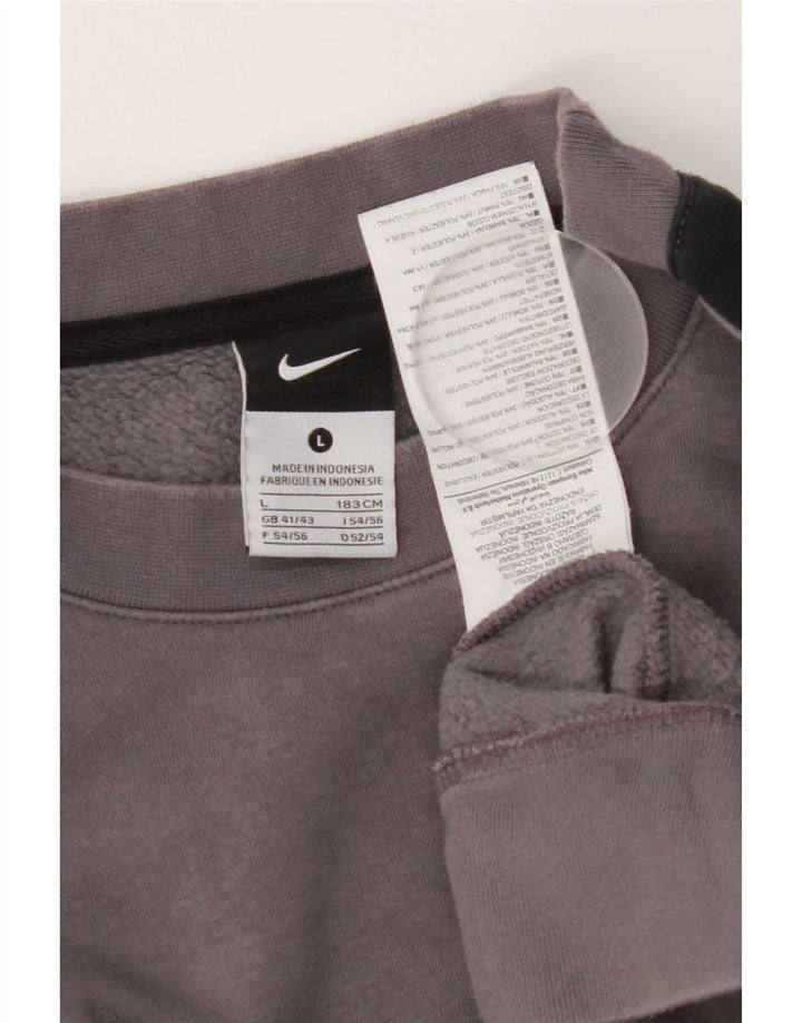 Мужской свитшот Nike, большой серый хлопковый джемпер с цветными блоками