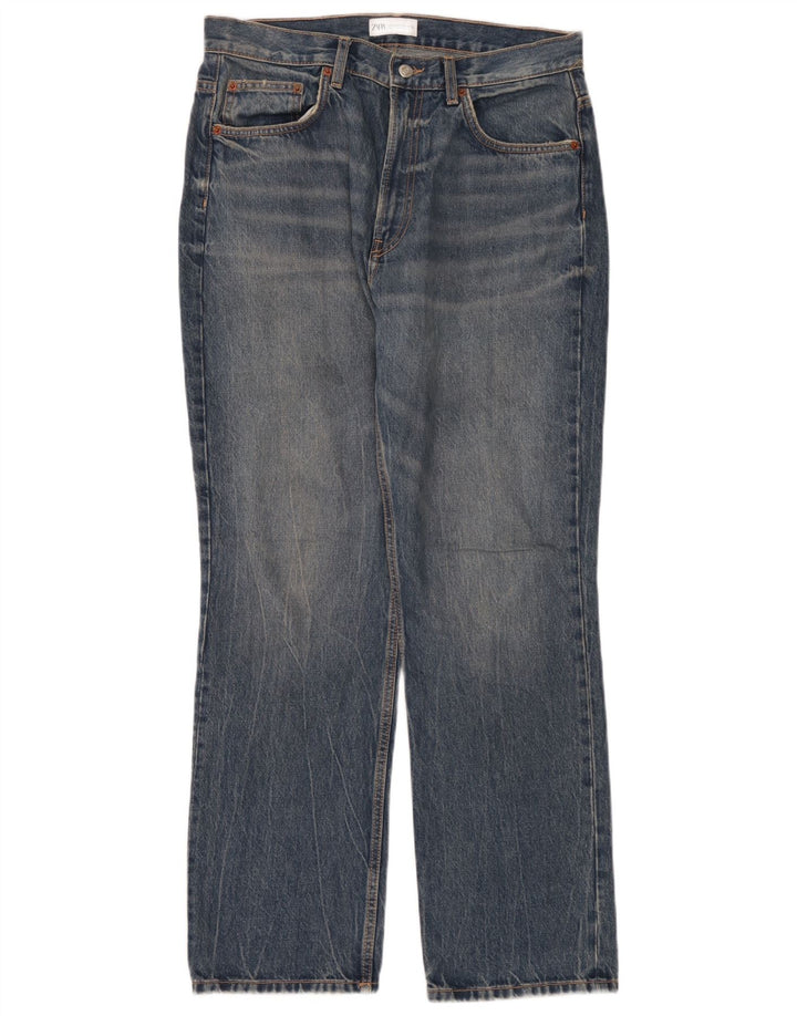 Женские прямые джинсы Zara EU 44 XL W34 L32 синие
