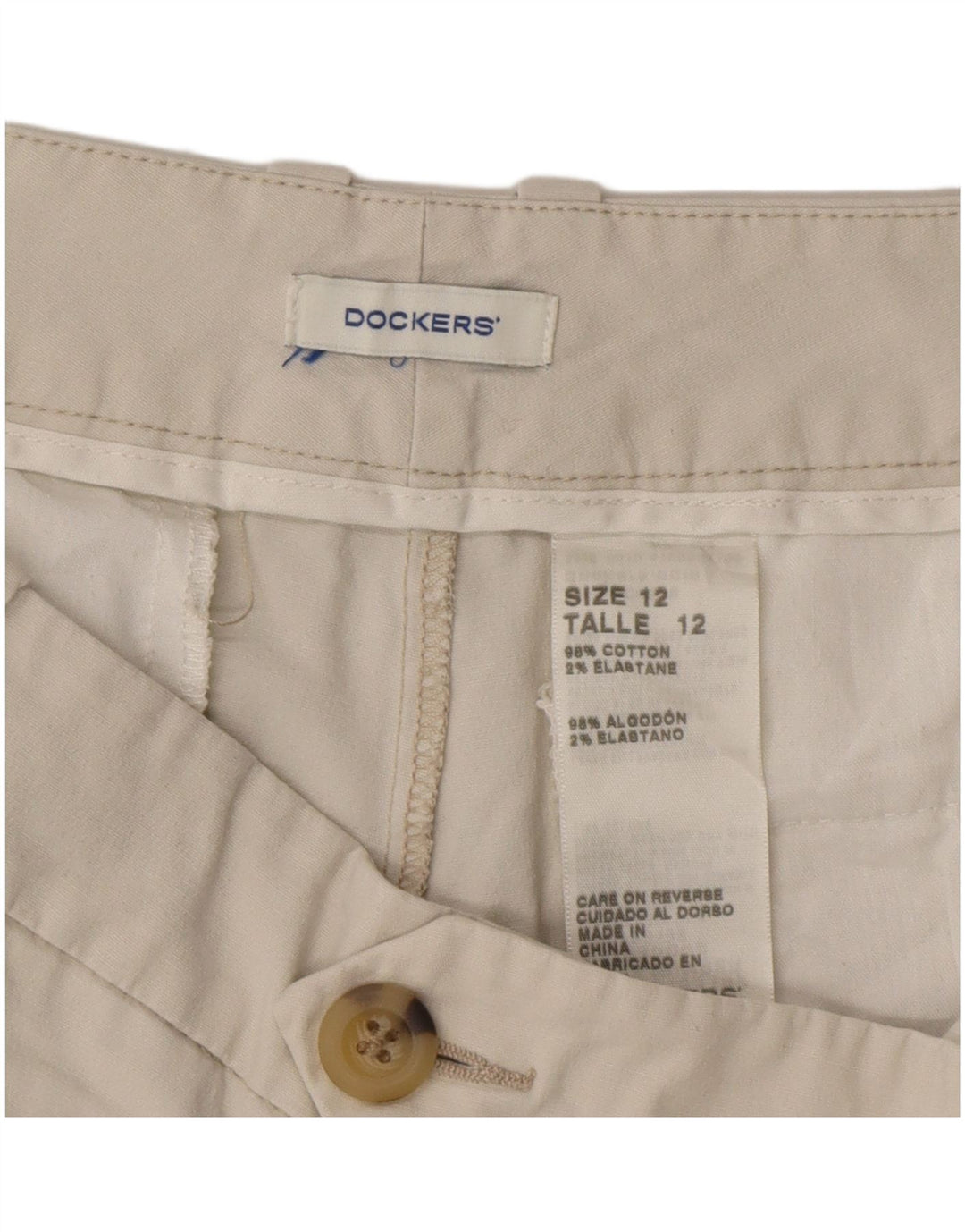 Женские шорты чинос Dockers США 12, большие W36, бежевые, хлопок
