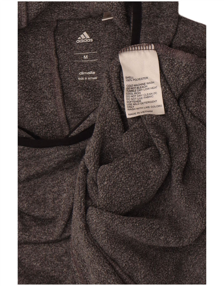 Женский джемпер с капюшоном Adidas Climalite UK 14, средний серый полиэстер с крапинками