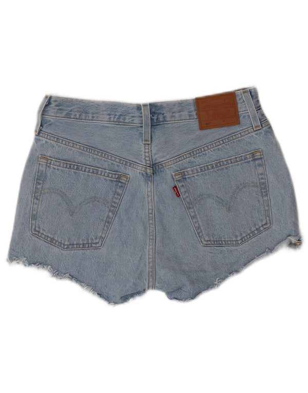 Женские джинсовые шорты LEVI'S 501 с высокой посадкой W27, маленькие синие, хлопок