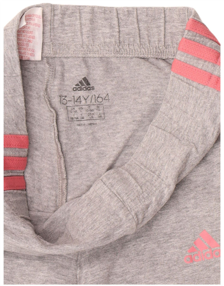 Леггинсы Adidas для девочек 13-14 лет, серые