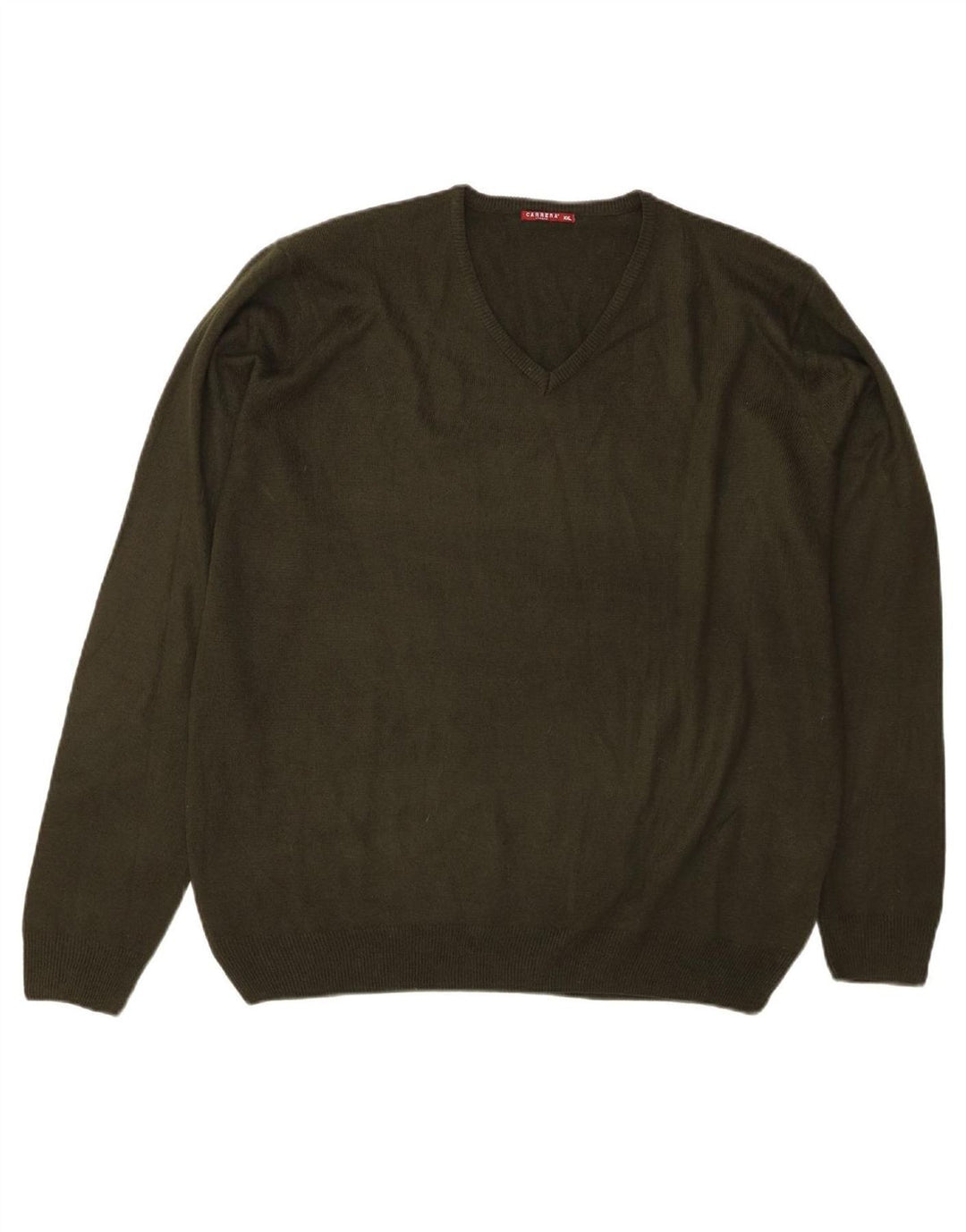 CARRERA Mens V-Neck Jumper Sweater 2XL Green Acrylic