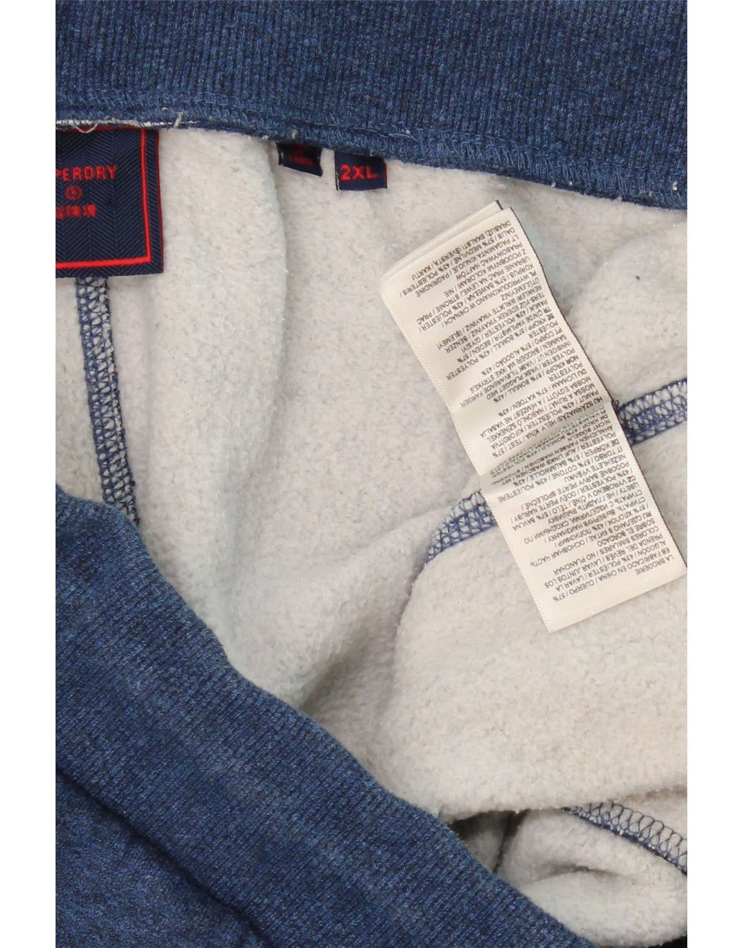 SUPERDRY Мужские спортивные брюки Джоггеры 2XL Синий Хлопок