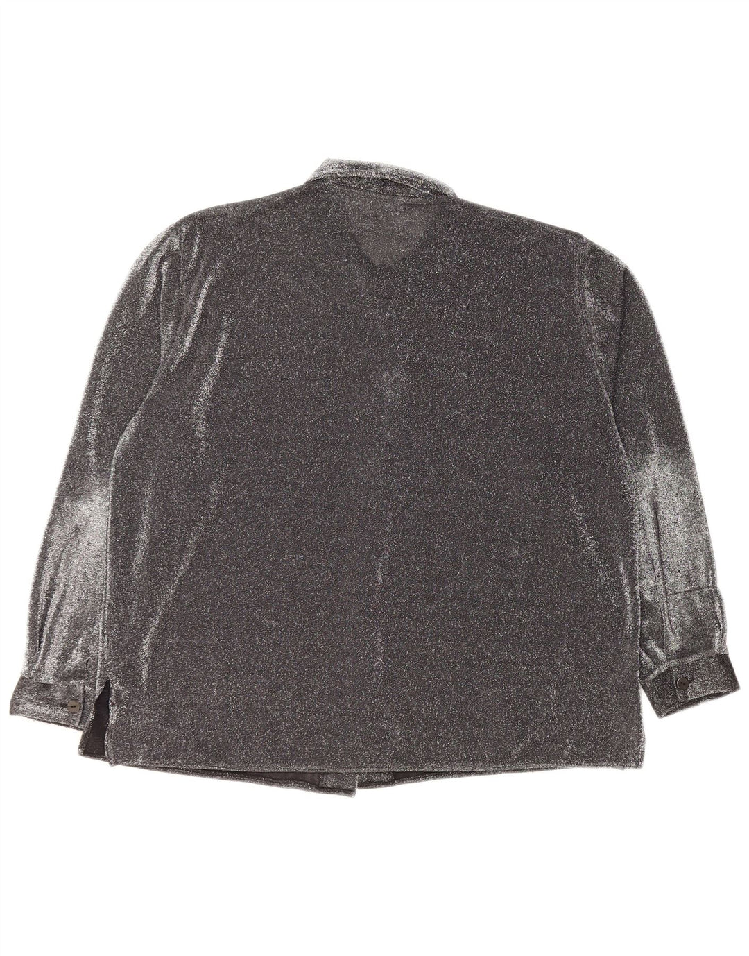 Женская блузка-рубашка оверсайз VINTAGE UK 16, большой черный полиэстер с крапинками