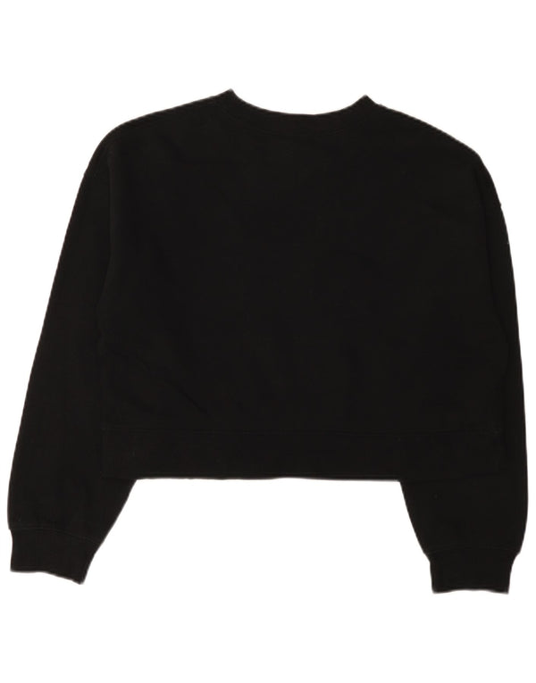 Zara Womens Crop Oversized Sweatshirt Jumper UK 10 Small Black