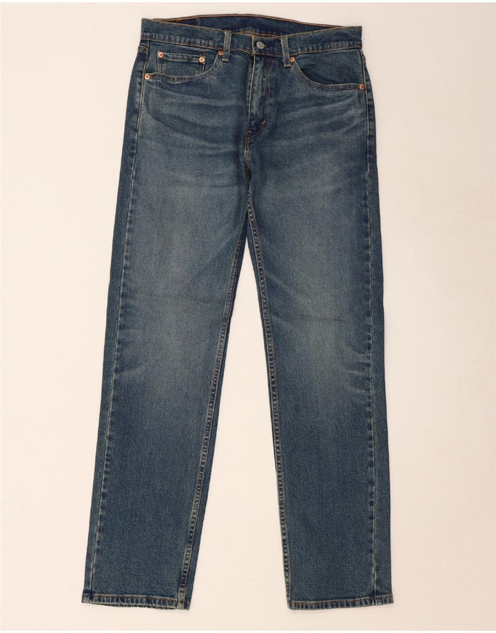 Мужские прямые джинсы LEVI'S 505 W32 L34 синие, хлопок