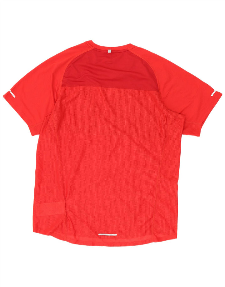 Мужская футболка Nike Dri Fit Верх среднего красного цвета из полиэстера с цветными блоками