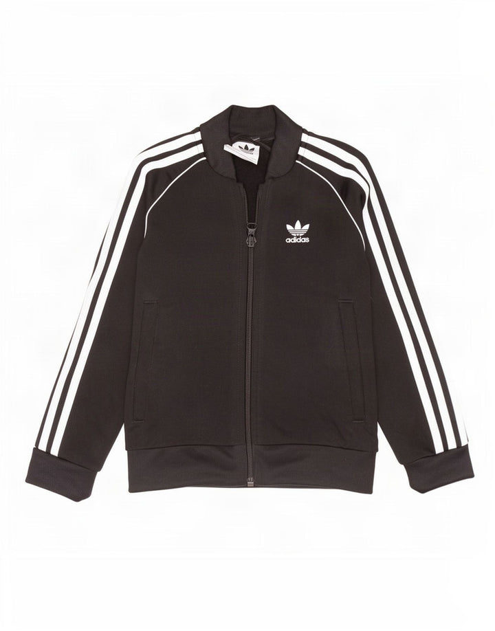 Спортивный костюм Adidas для девочек, верхняя куртка 5-6 лет, черный полиэстер