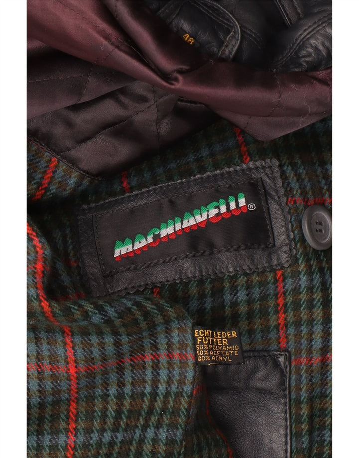 Мужское кожаное двубортное пальто Machiavelli IT 48 Medium Grey Leather