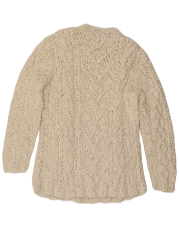 ВИНТАЖНЫЙ женский джемпер с высоким воротником, Великобритания, 16, большой, белый цвет