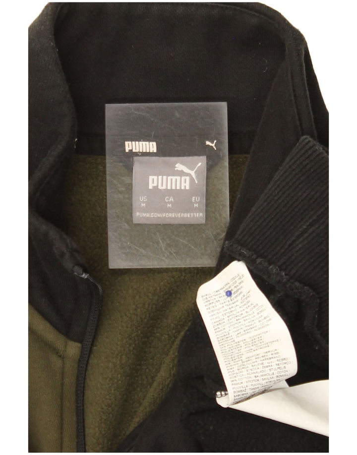 Мужской спортивный костюм PUMA, верхняя куртка, средний черный, хлопок с цветными блоками