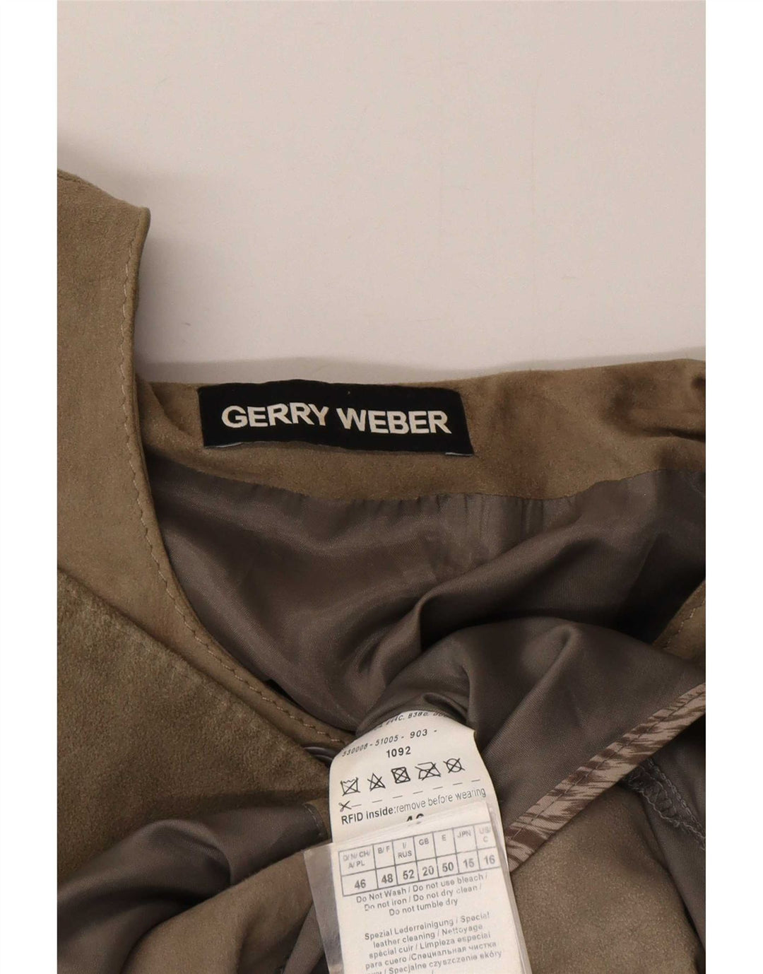 Женская замшевая куртка Gerry Weber UK 20 2XL серая кожаная