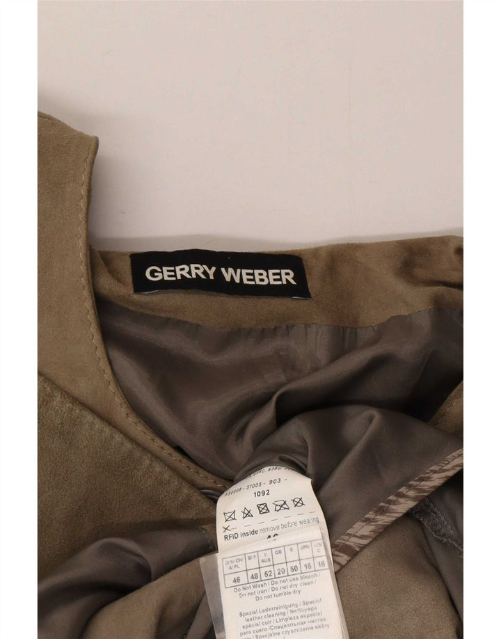 Женская замшевая куртка Gerry Weber UK 20 2XL серая кожаная
