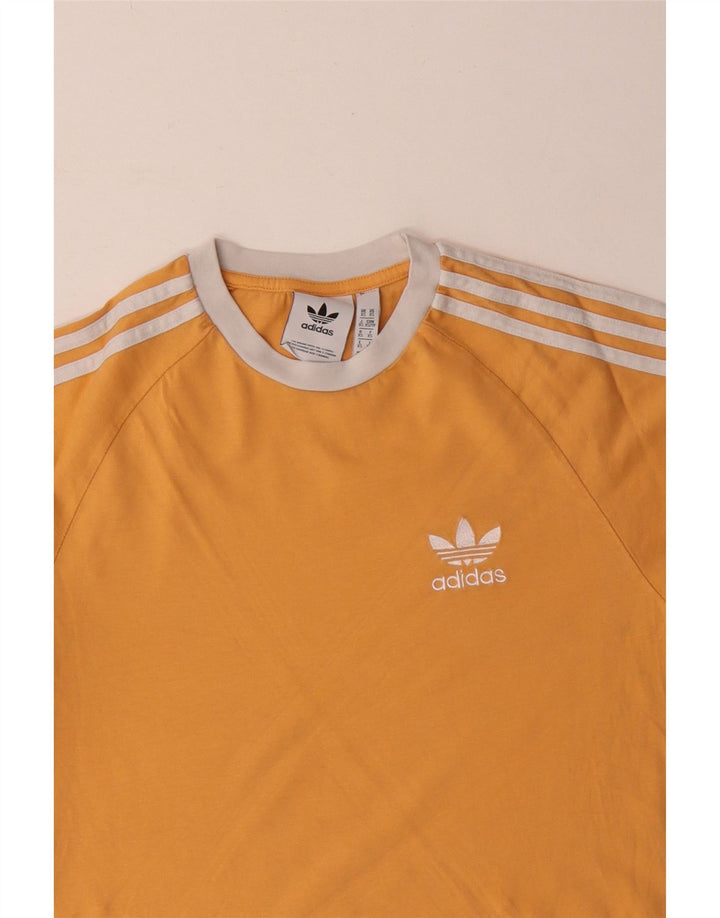 Мужской топ Adidas с длинным рукавом XS, желтый хлопок