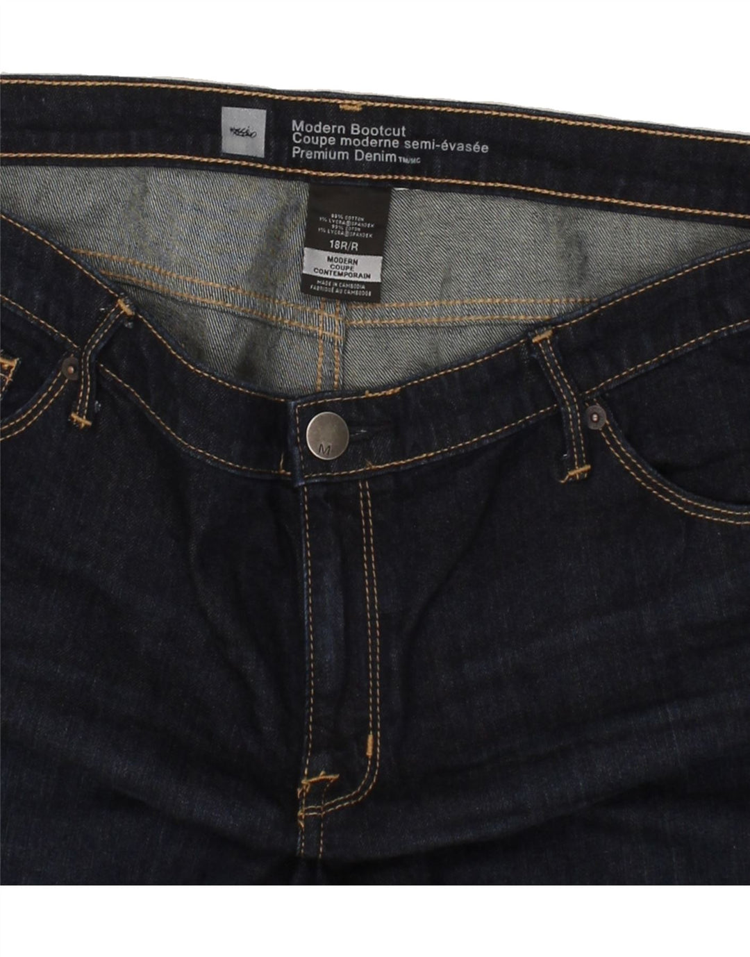 MOSSIMO Womens Modern Bootcut Jeans US 18 2XL W42 L30 Navy Blue Cotton Vintage Mossimo and Second-Hand Mossimo from Messina Hembry 
