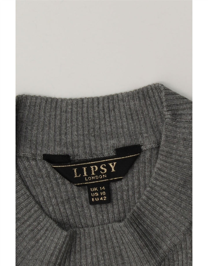 Женское платье-джемпер Lipsy UK 14, вискоза среднего серого цвета