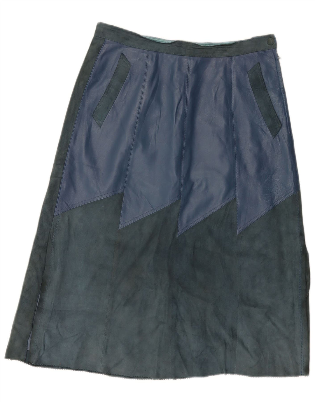 Юбка женская кожаная VINTAGE W30, средний синий