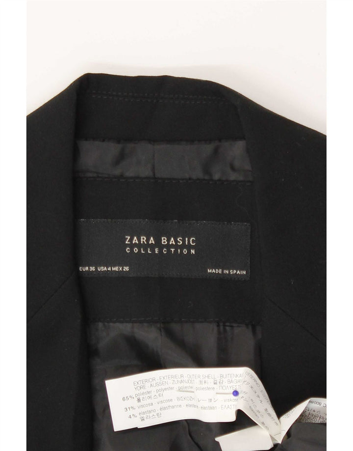 Женский пиджак на 1 пуговице Zara EU 36 XS, черный полиэстер