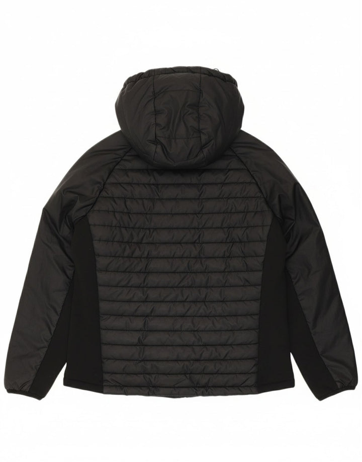 CALVIN KLEIN Womens Hooded Padded Jacket UK 14 Large Black Polyester