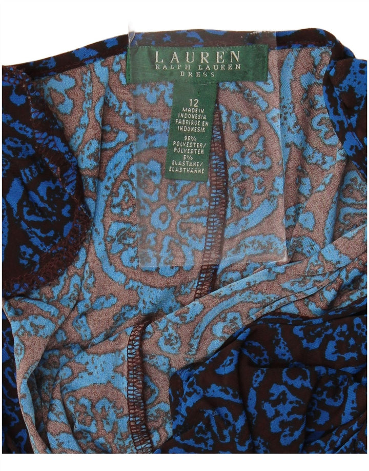 Женское платье-футляр без рукавов RALPH LAUREN, США 12, большой синий цветочный принт