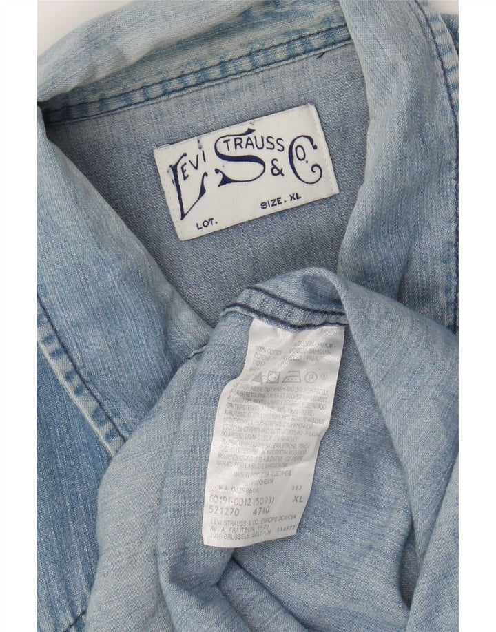 Мужская джинсовая рубашка Levi's XL, синяя, хлопок