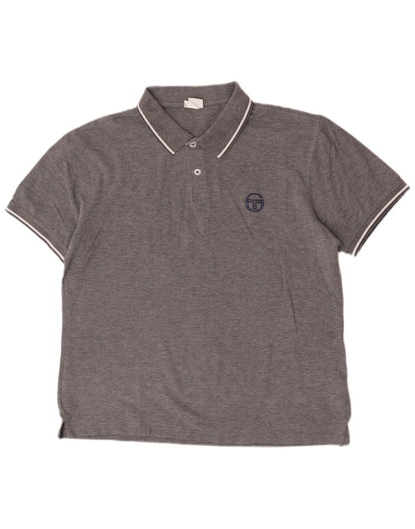 Мужская рубашка-поло приталенного кроя Sergio Tacchini, большой серый хлопок