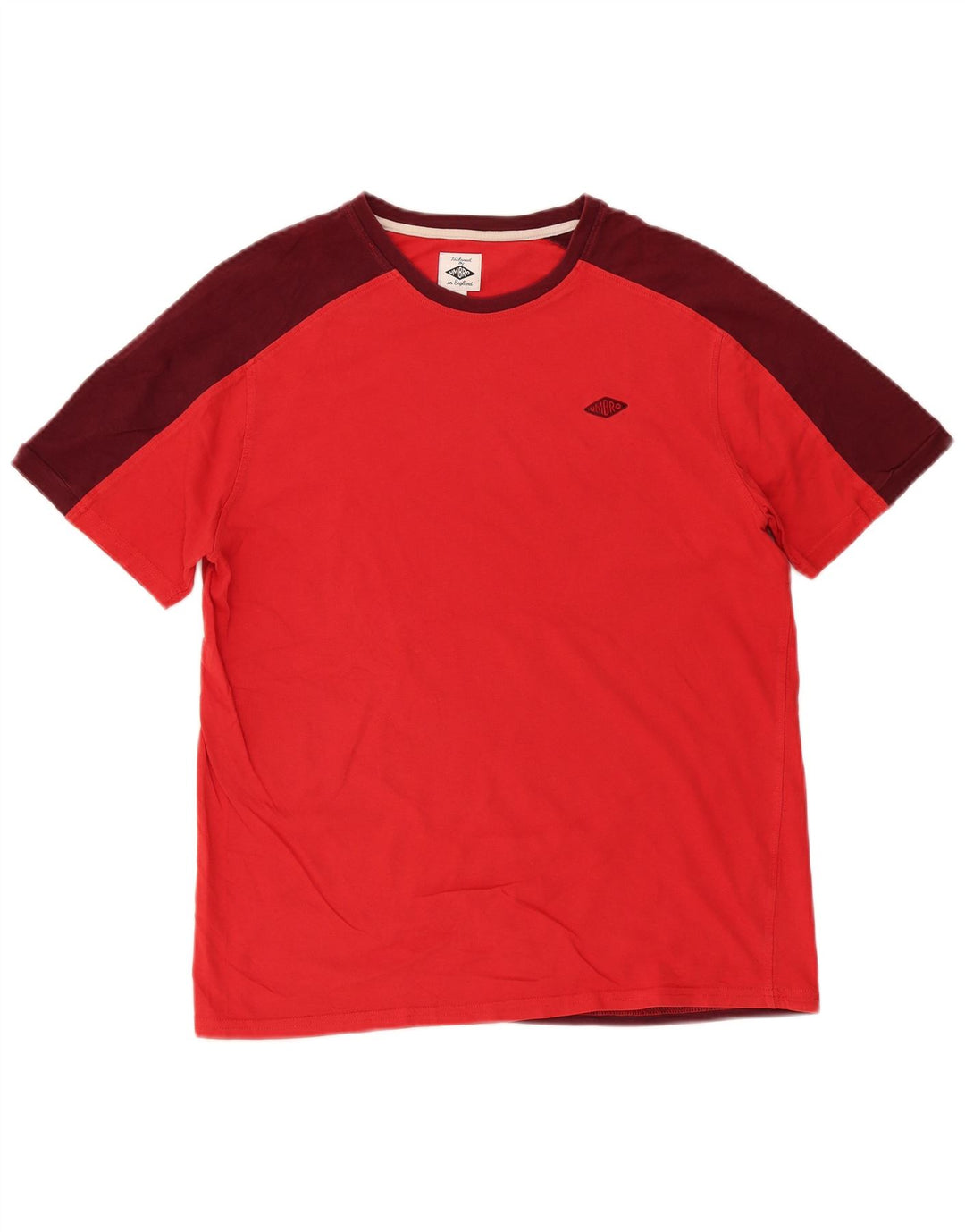 Мужская футболка Umbro, большая красная, с цветными блоками