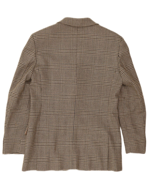 Женский пиджак выходного дня Max Mara UK 10, маленький коричневый с узором «гусиные лапки»