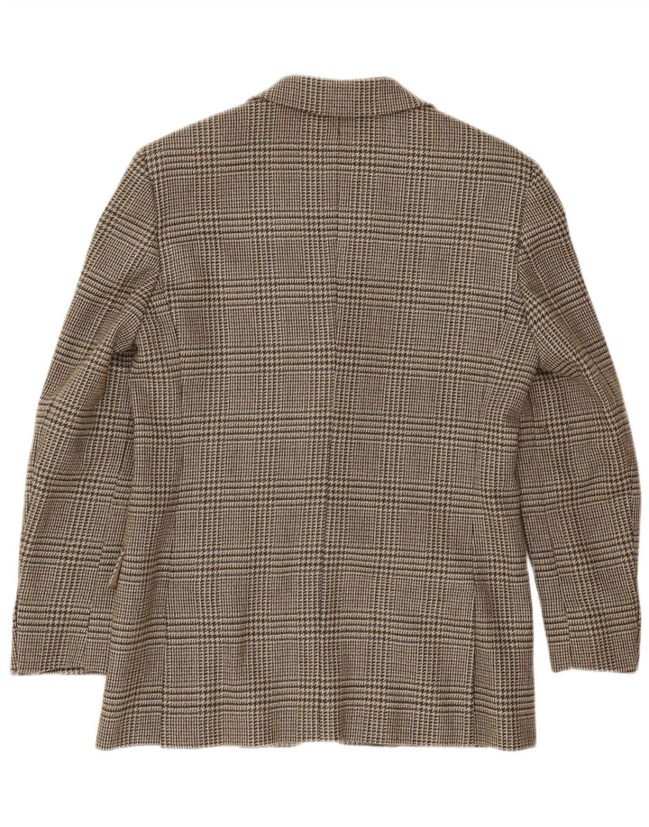 Женский пиджак выходного дня Max Mara UK 10, маленький коричневый с узором «гусиные лапки»