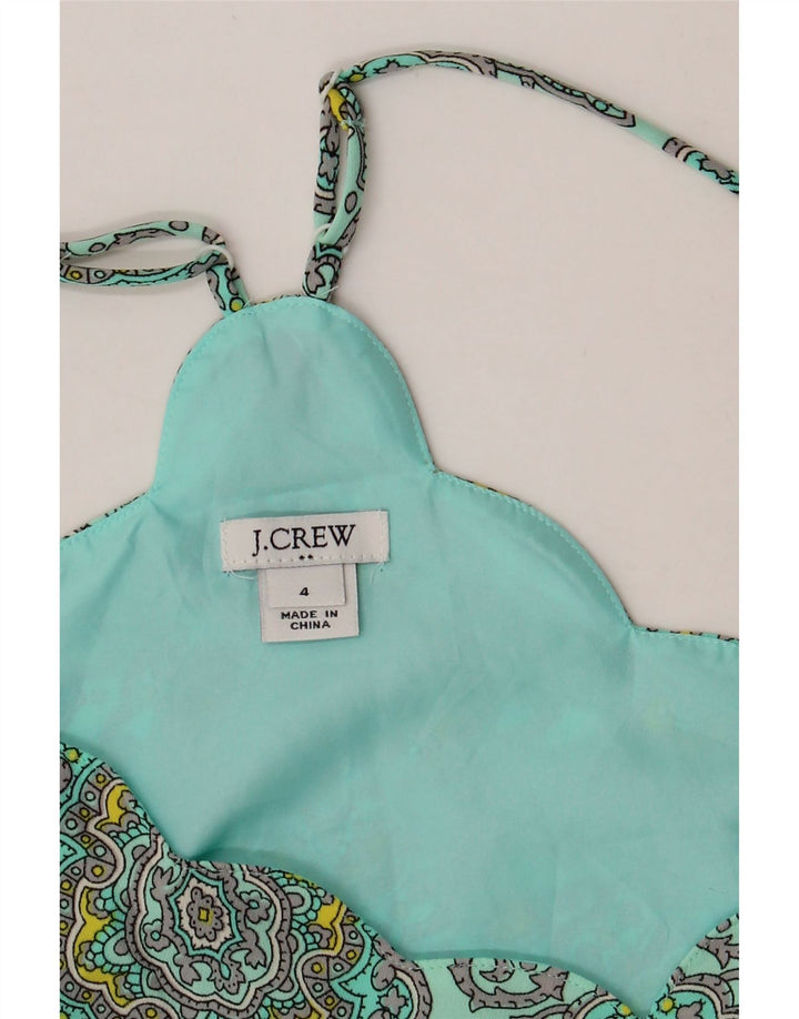 J. CREW Womens Sleeveless Crop Top US 4 Small Turquoise Paisley Polyester Vintage J. Crew and Second-Hand J. Crew from Messina Hembry 