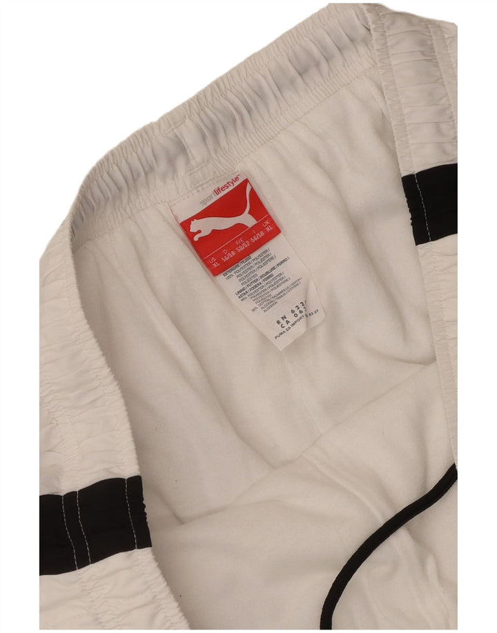 Мужские спортивные шорты Puma с графическим рисунком XL, белые полиэстер с цветными блоками