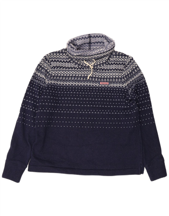 Женский свитер-свитшот VINEYARD VINES UK 14, средний темно-синий Fair Isle
